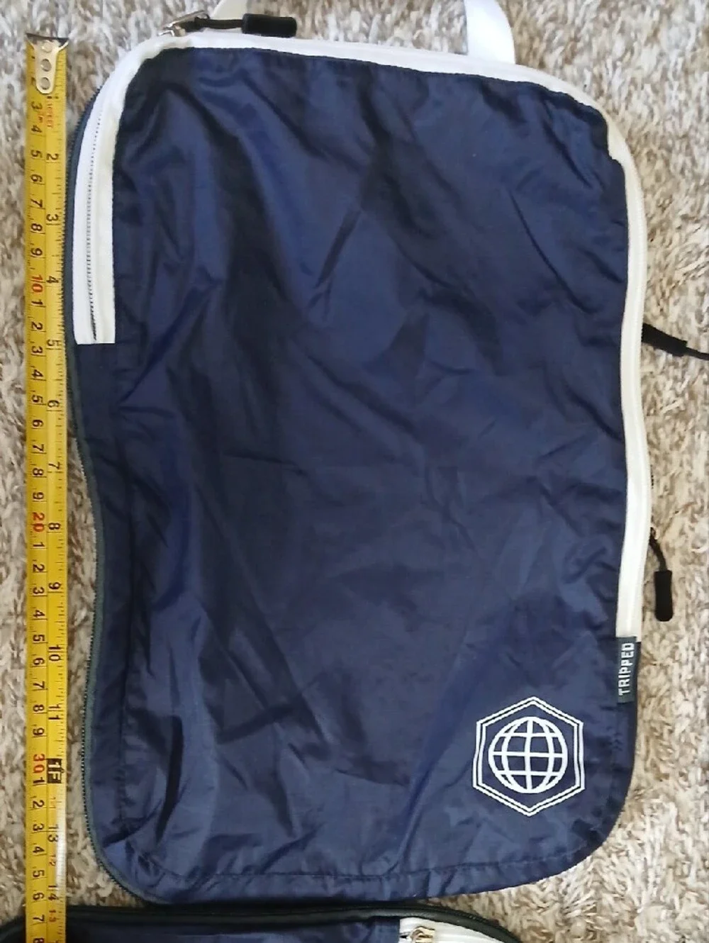 Tripped Travel CompressionPacking Cubes Set Of 5 - Navy with White Trim